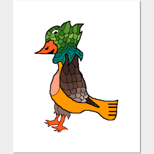 pixel weird lizard head bird Posters and Art